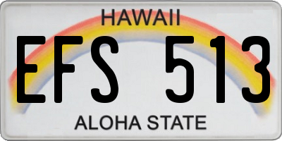HI license plate EFS513