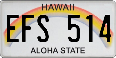 HI license plate EFS514