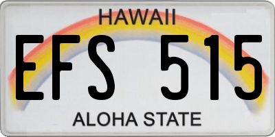 HI license plate EFS515