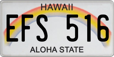 HI license plate EFS516