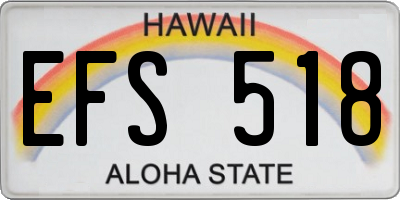 HI license plate EFS518
