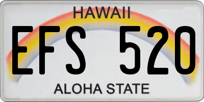 HI license plate EFS520