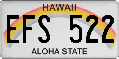 HI license plate EFS522