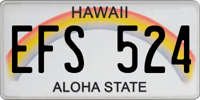 HI license plate EFS524