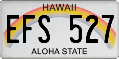 HI license plate EFS527