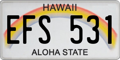 HI license plate EFS531