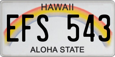 HI license plate EFS543