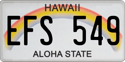 HI license plate EFS549