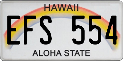 HI license plate EFS554