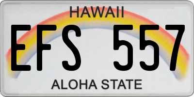 HI license plate EFS557