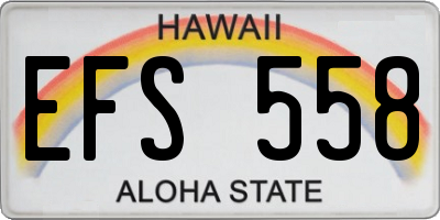 HI license plate EFS558