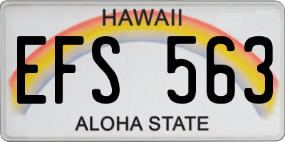 HI license plate EFS563