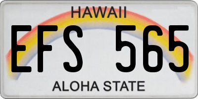 HI license plate EFS565