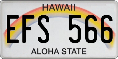 HI license plate EFS566