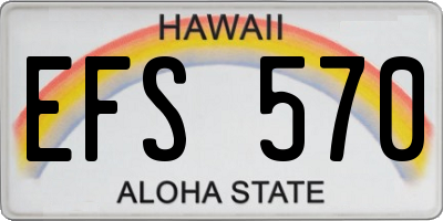 HI license plate EFS570
