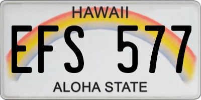 HI license plate EFS577