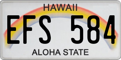 HI license plate EFS584