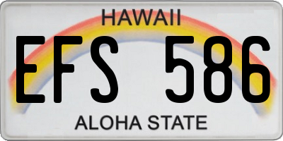 HI license plate EFS586