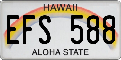 HI license plate EFS588