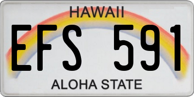 HI license plate EFS591