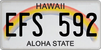 HI license plate EFS592