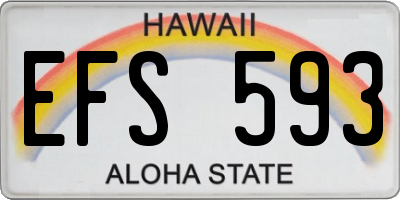 HI license plate EFS593