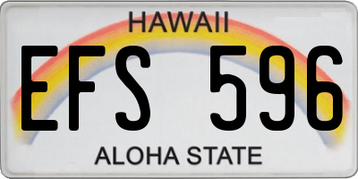HI license plate EFS596