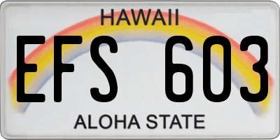 HI license plate EFS603