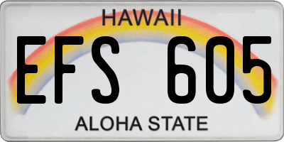 HI license plate EFS605