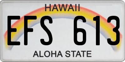 HI license plate EFS613