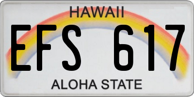 HI license plate EFS617