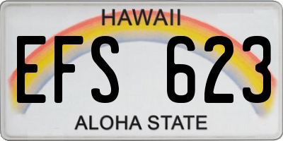 HI license plate EFS623
