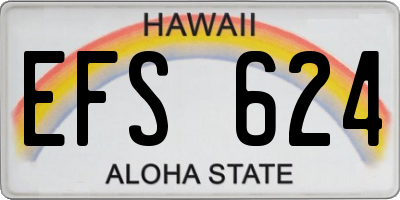 HI license plate EFS624