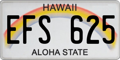 HI license plate EFS625