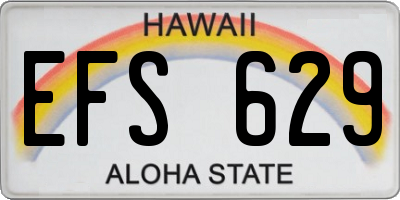 HI license plate EFS629