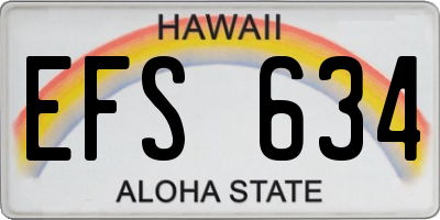 HI license plate EFS634