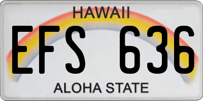 HI license plate EFS636