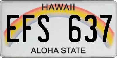 HI license plate EFS637