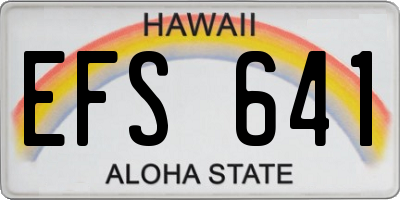HI license plate EFS641