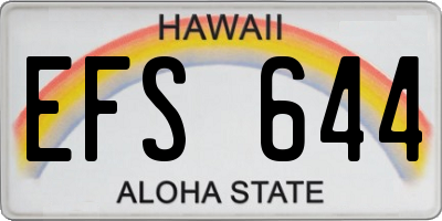 HI license plate EFS644