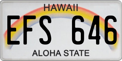 HI license plate EFS646