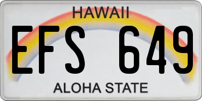 HI license plate EFS649