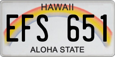 HI license plate EFS651