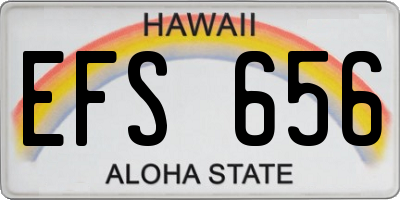 HI license plate EFS656
