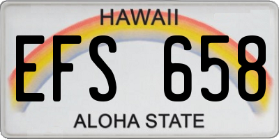 HI license plate EFS658