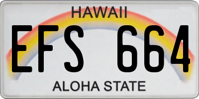 HI license plate EFS664