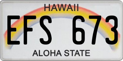 HI license plate EFS673