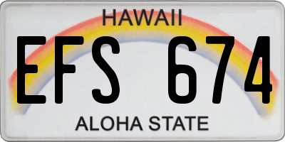 HI license plate EFS674
