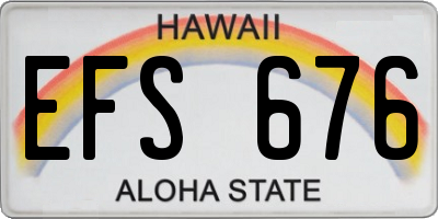 HI license plate EFS676