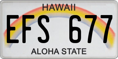 HI license plate EFS677